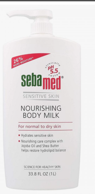 Sebamed SENSITIVE SKIN oziqlantiruvchi tana suti (sezgir terining quruq terisi uchun namlovchi sut
