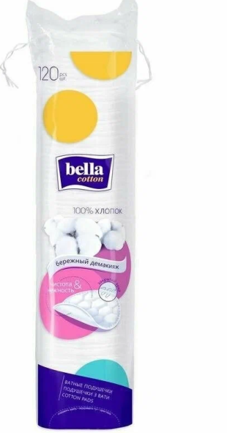 Ватные диски Bella cotton 120 в полиэтиленовой упаковке