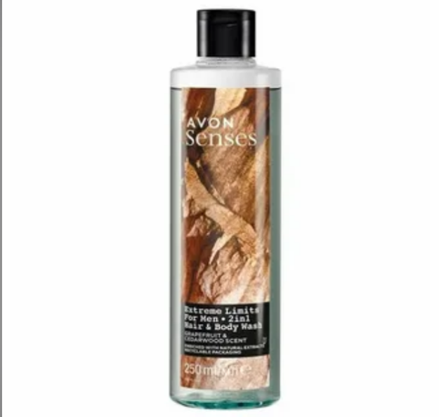 Avon Senses erkaklar uchun shampun-dush jeli "haddan tashqari zaryad" 500 ml