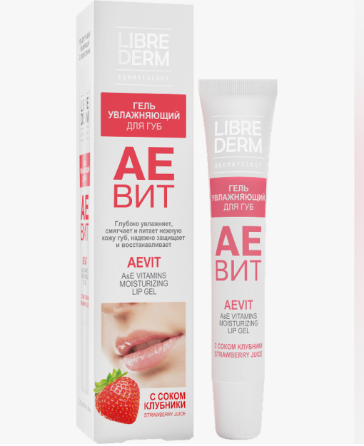 Librederm aevit gel qulupnay sharbati bilan labda namlovchi 20 ml