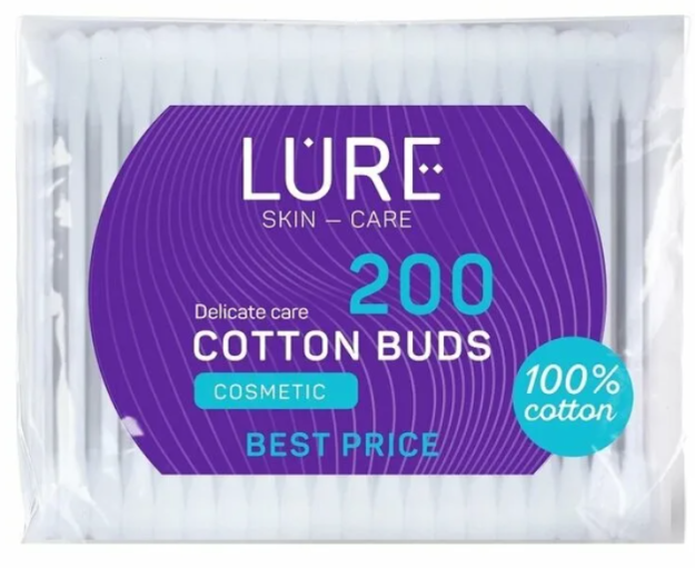 LURE Ватные палочки п/э 200шт КК/48
