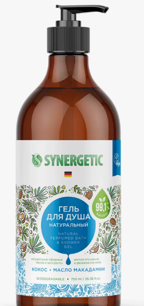 400015 Натуральный биоразлагаемый гель для душа SYNERGETIC кумкват и чувственное нероли, 0,38л