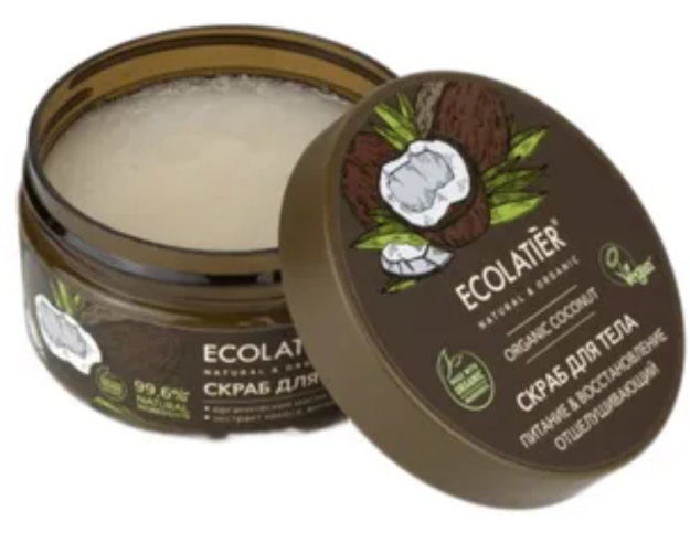 ECL GREEN Отшелушивающий скраб для тела Питание & Восстановление Серия ORGANIC COCONUT, 300 г