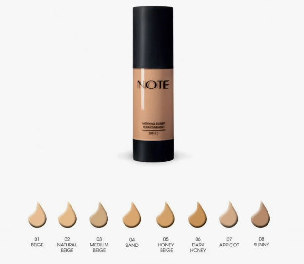 NOTE FLAWLESS MATTE FOUNDATION 01 25 ml