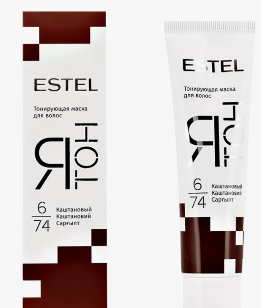 Toning hair mask ESTEL ЯТОН 6/74 maroon / Тонирующая маска для волос ESTEL ЯТОН 6/74 Каштановый (60 мл)