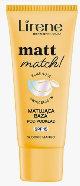БАЗА ПОД МАКИЯЖ LIRENE MATT MATCH МАТИРУЮЩАЯ SPF15 30МЛ