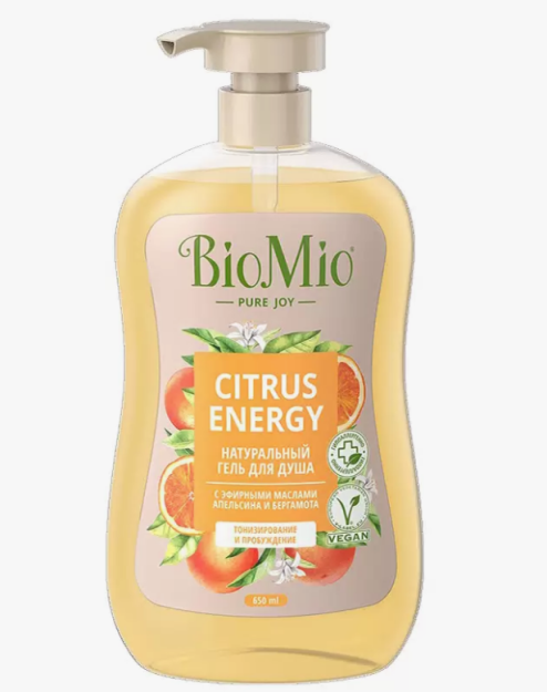 BioMio. BIO SHOWER GEL apelsin va bergamot efir moylari bilan tabiiy dush jeli 250 ml