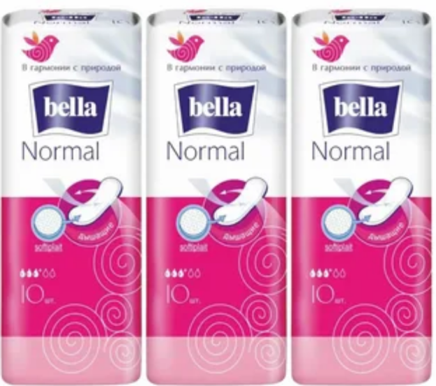 Прокладки ж/г впитывающие "Bella NORMAL MAXI" 10 в полиэтиленовой упаковке