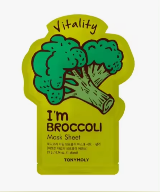Brokkoli ekstrakti bilan yuz niqobi./I AM BROCCOLI MASK SHEET - VITALITY 21ml