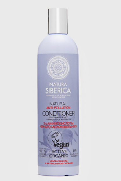 Natura Siberica / anti-pollution / yupqa sochlar va bo'lingan uchlari uchun balzam, 400 ml