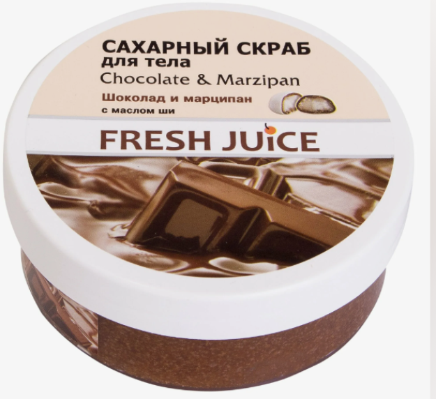 "Yangi sharbat "Chocolate & Marzipan shakar tanasi uchun skrab, 225 ml