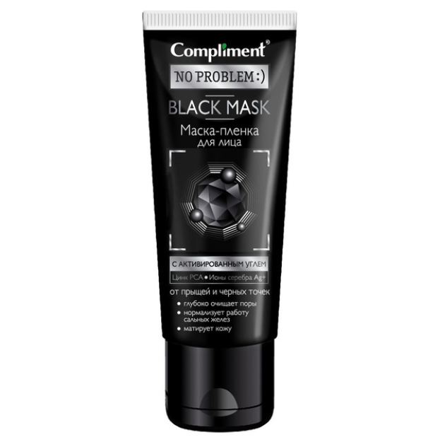 Compliment no problem" BLACK MASK " faollashtirilgan ko'mir yuz niqobi, 80ml