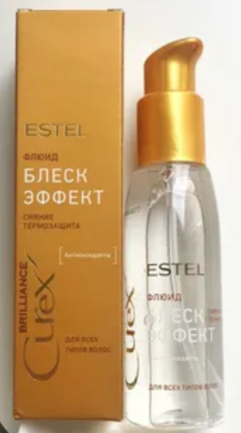 Issiqlikdan himoyalangan sochlar uchun suyuqlik porlashi, 100ml CUREX BRILLIANCE CU100 / FB