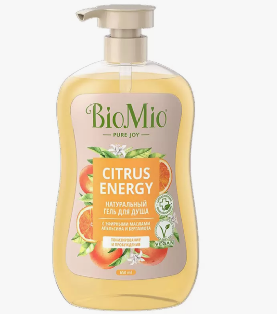 BioMio. BIO SHOWER GEL apelsin va bergamot efir moylari bilan tabiiy dush jeli 250 ml