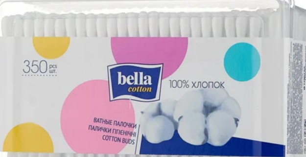 Polipropilen qadoqdagi" Bella paxta " 200 paxta tayoqchalari