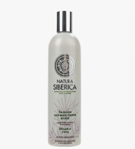 Natura Siberica soch balzami barcha turlari uchun hajm va parvarish (400 ml)