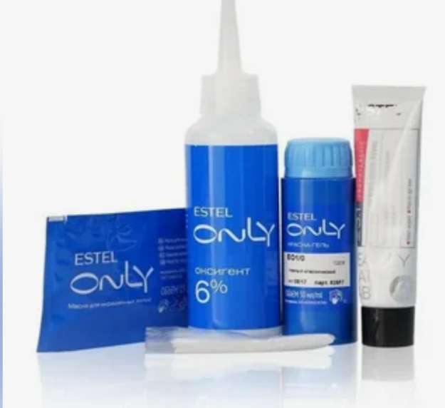 ESTEL ONLY Permanent Gel Haircolor 1/0 Black classic, (125 ml) / Estel Only 1/0 chidamli soch jeli bo'yog'i qora klassik, 125 ml.