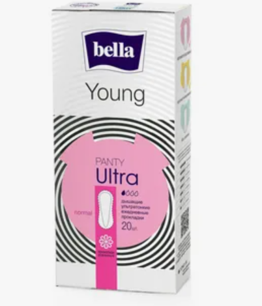 Ультратонкие ж/г ежедневные прокладки "Bella Panty Sensitive" Ultra Young, 20 шт в к/уп