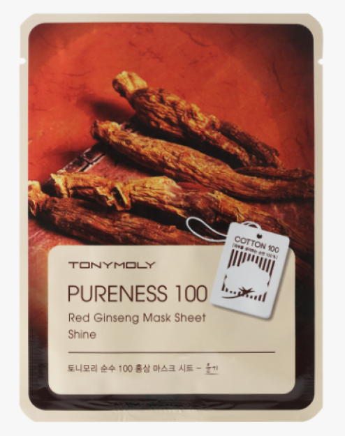Маска для лица PURENESS 100 RED GINSENG MASK SHEET 21ml