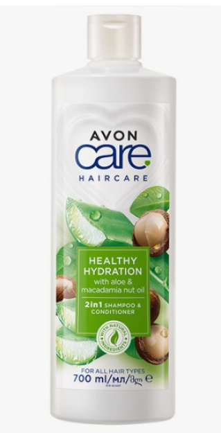 Shampun konditsioneri 2b1 AVON care aloe sharbati va makadamiya yog'i bilan mutlaq hashamatli Hidratsiya 700 ml,, sm3 (ml)
