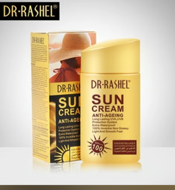 Qarishga qarshi quyosh kremi (Gold collagen suncream SPF75) 80ml _____ DRL-1310____/Dr.Rashel/