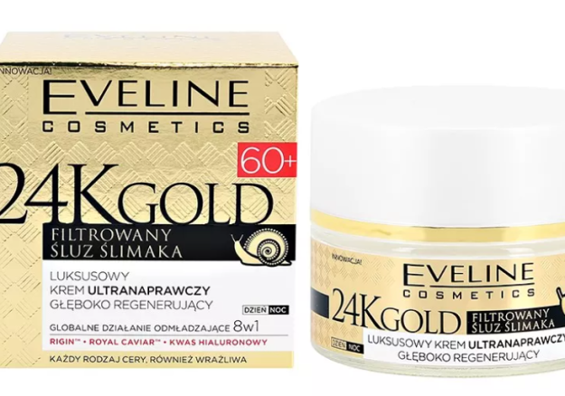 КРЕМ ДЛЯ ЛИЦА EVELINE 24K GOLD ЭКСКЛЮЗИВНЫЙ УЛЬТРАВОСТАНАВЛИВАЮЩИЙ 60+ 50МЛ