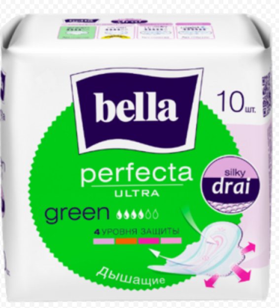 Super yupqa temir yo'l. Bella Perfecta ULTRA GREEN prokladkalari, 10 dona.