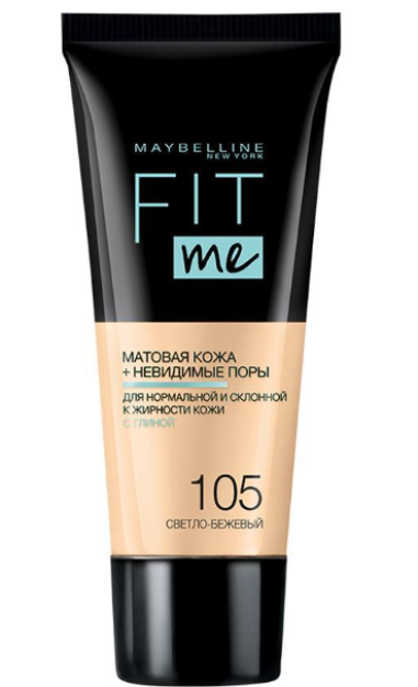 Тональный крем для лица "Fit Me", матирующий, скрывающий поры, Оттенок 115, Розово-Бежевый, 30 мл