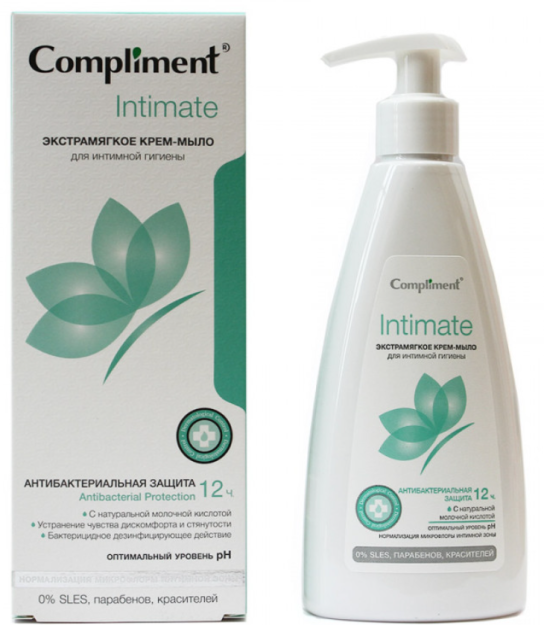Compliment INTIMATE 250 ml samimiy gigiena uchun qo'shimcha yumshoq krem \ u200b \ u200bsuv