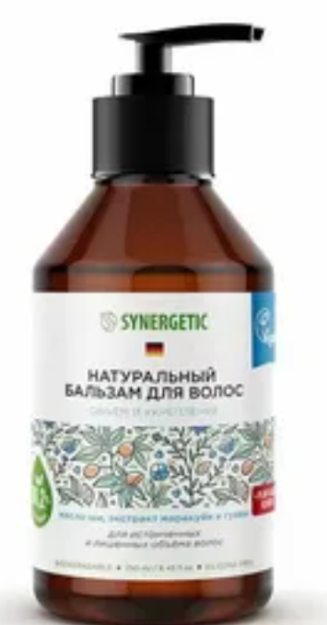 SYNERGETIC tabiiy soch balzami kuchli hidratsiya va porlash 0,25 l