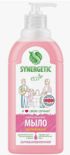 105057 qo'l va tanani yuvish uchun suyuq biologik parchalanadigan sovun "Aromamagiya" Synergetic 0,5 l