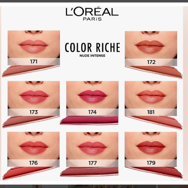 L'Oreal Paris Color Riche yalang'och lab bo'yog'i, soya 176, yalang'och yalang'och