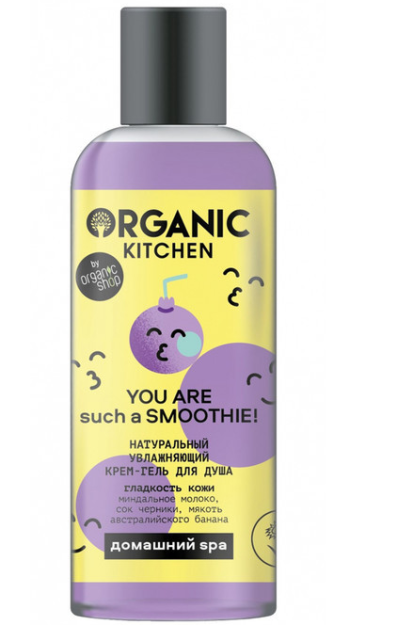 Organik oshxona / uy qurilishi SPA / Kremli dush jeli " tabiat.namlangan.You Are Such a Smoothie!", 270 ml