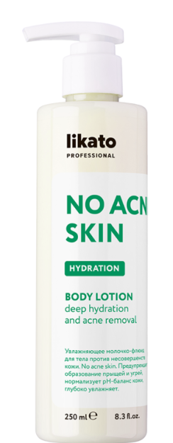 LIKATO professional nemlendirici sut-teri kamchiliklariga qarshi tana suyuqligi. Akne yo'q 250 ml (STD)