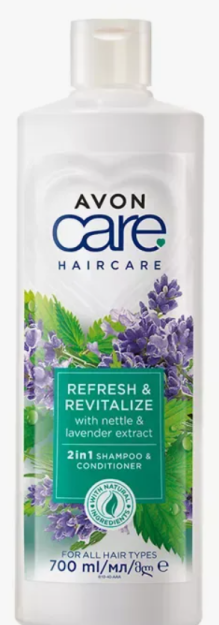 2b1 AVON care shampun konditsioneri qichitqi o'ti va lavanta ekstraktlari bilan tabiiy tazelik 700 ml,, sm3 (ml)