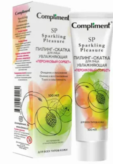 Compliment Sparkling Pleasure peelingface Rolling nemlendirici "shaftoli sorbet", 100ml