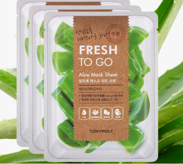 Маска для лица с экстрактом алоэ./FRESH TO GO ALOE MASK SHEET 22gr
