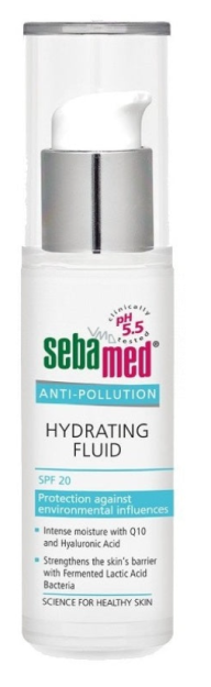 Sebamed anti-POLLUTION hydrating fluid w. pump 30 ml (SPF 20 namlovchi yuz suyuqligi)