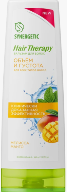 SYNERGETIC soch balzami soch terapiyasining hajmi va zichligi 0,36 l