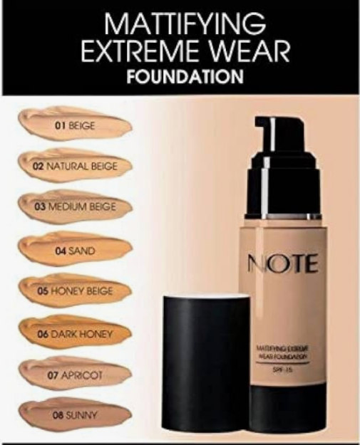 Тональный крем NOTE MATTIFYING EXTREME WEAR FOUNDATION 121 30 ml