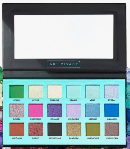 ART - visage exotic universe eyeshadow palitrasi 18 tonna uchun soya palitrasi