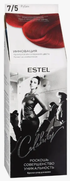 ESTEL CELEBRITY Hair Color care cream 7/5 Ruby,140 ml, / 7/5 "ESTEL CELEBRITY" sochni parvarish qilish uchun bo'yoq, tonna yoqut, 140 ml.