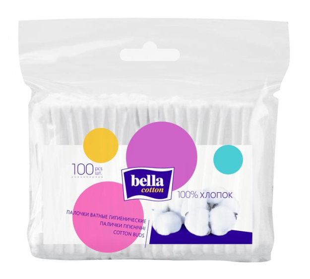 Ватные диски Bella cotton 100 в полиэтиленовой упаковке