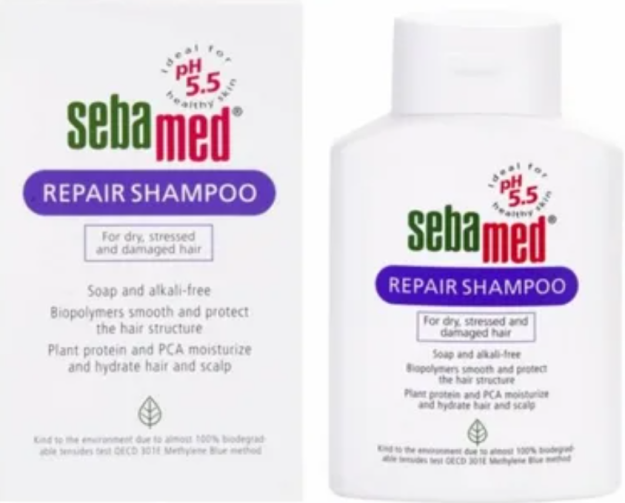 Sebamed HAIR CARE repair shampun (200 ml) shikastlangan sochlar uchun tiklovchi shampun (200 ml)
