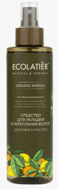 ECL GREEN Средство для укладки и укрепления волос ЗДОРОВЬЕ & КРАСОТА Серия ORGANIC MARULA, 200 мл