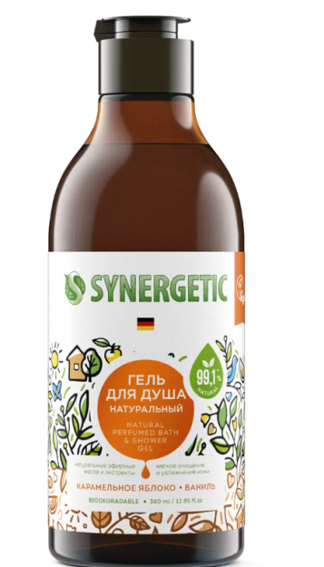SYNERGETIC tabiiy biologik parchalanadigan qo'l va tana sovuni "sandal daraxti va archa mevalari" 0,38 l