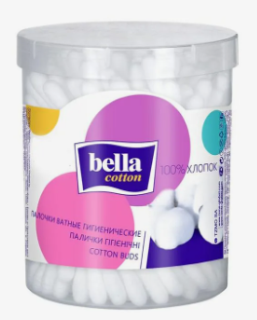 "Bella Cotton" 100 polipropilen qadoqdagi (to'g'ri burchakli paxta gigiyena tayoqchalari))