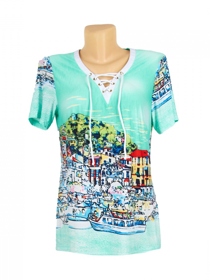 T-Ko'ylak F Turkuaz Polyester 3162 Bishkek 3162 Turkuaz 52 bingo