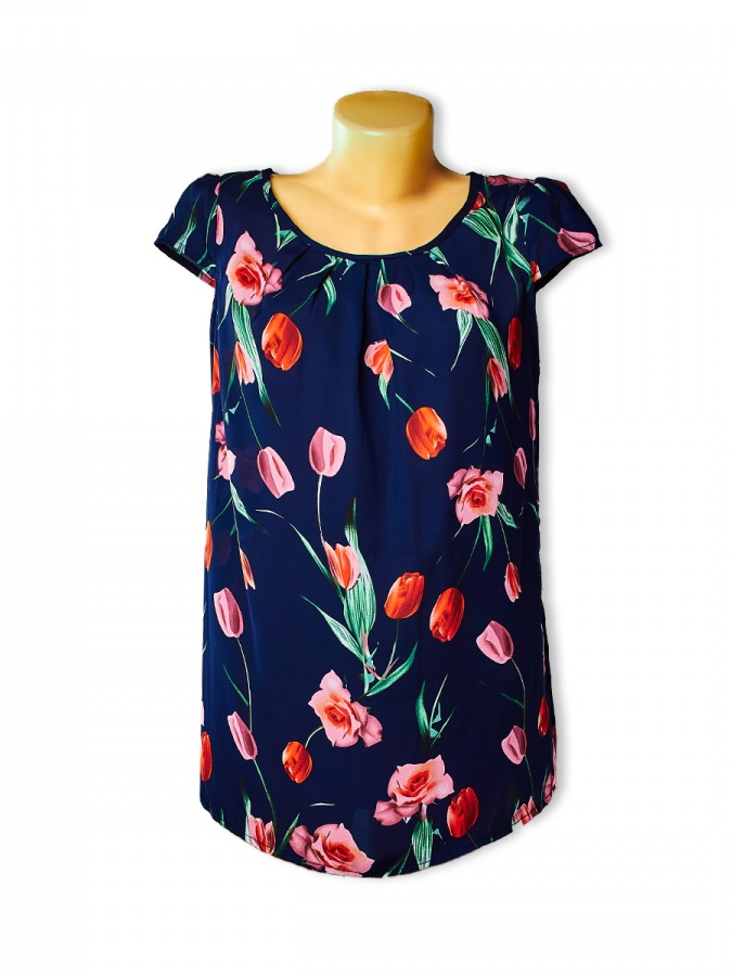 Bluza F Moviy Shifon B0024 Xitoy B0024 Moviy 52 bingo