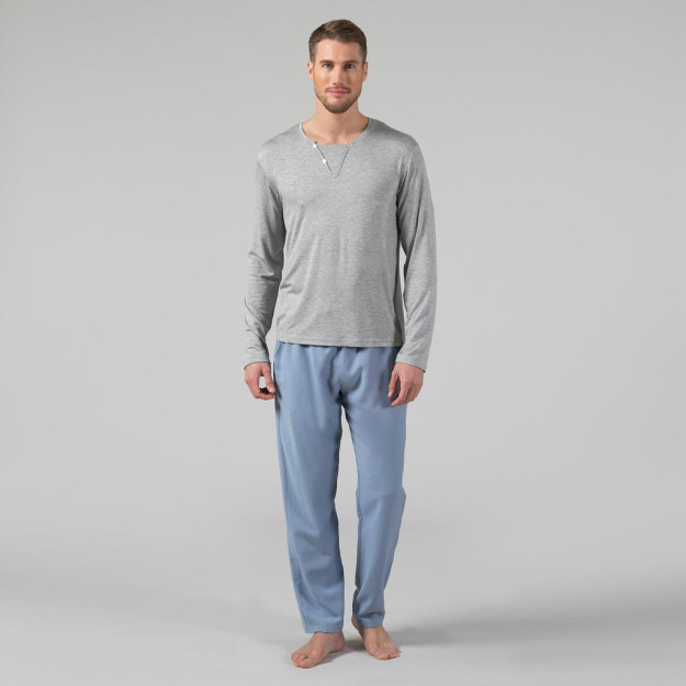 Griffin pijama to'plami, kulrang melanj / Azure Blue
